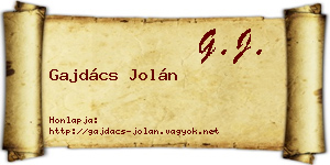 Gajdács Jolán névjegykártya