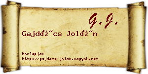 Gajdács Jolán névjegykártya